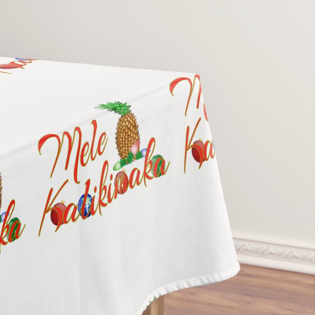 Mele Kalikimaka Hawaiian Pineapple Tablecloth (In Situ)