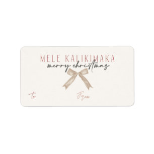 Mele Kalikimaka, Hawaiian Style Christmas Gift  Label