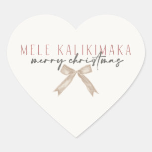 Mele Kalikimaka, Hawaiian Style Christmas Heart Sticker