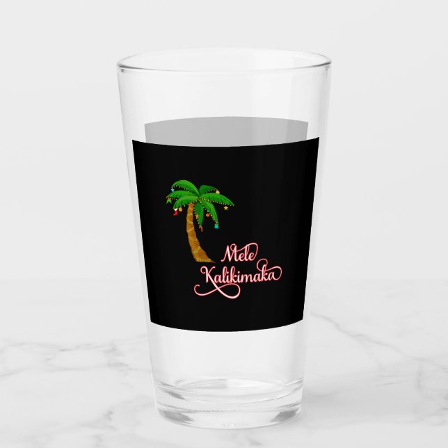Mele Kalikimaka Hawaiian Sweat for Christmas Glass (Front)