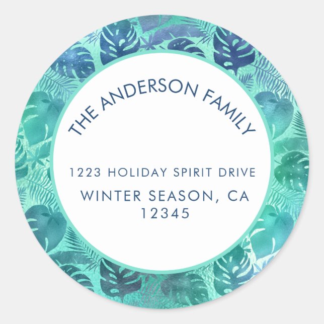 MELE KALIKIMAKA HAWAIIAN TROPICAL BEACH CLASSIC ROUND STICKER (Front)