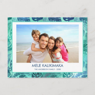 MELE KALIKIMAKA HAWAIIAN TROPICAL BEACH PHOTO HOLIDAY POSTCARD