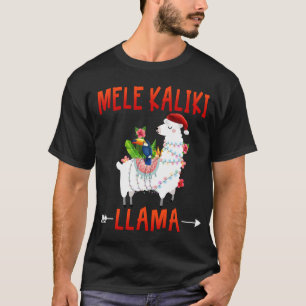 Mele Kalikimaka Kaliki Llama in christmas lights H T-Shirt