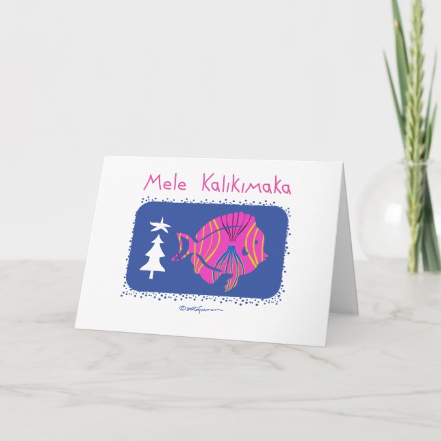 Mele Kalikimaka (Merry Christmas: Hawaiian) FISH, Holiday Card (Front)