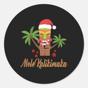 Mele Kalikimaka Merry Christmas Hawaiian Xmas Gift Classic Round Sticker
