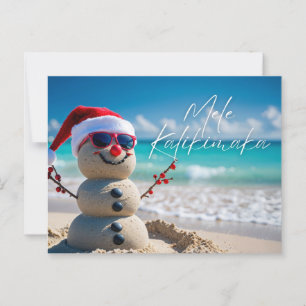 Mele Kalikimaka Merry Christmas Island Beach Style Postcard