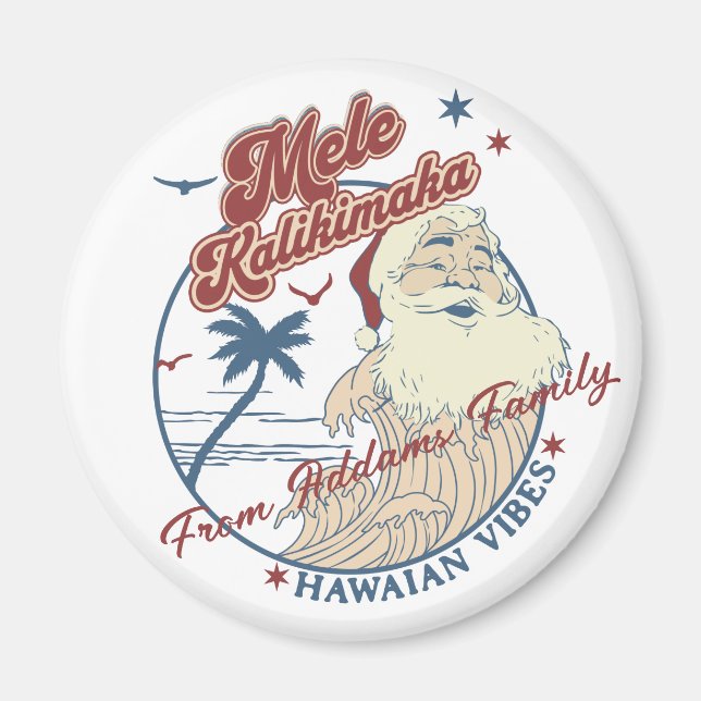 Mele Kalikimaka Merry Christmas Santa Hawaiian  Magnet (Front)