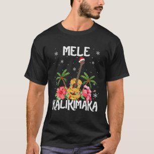 Mele Kalikimaka Merry Xmas Light Santa Hawaiian Gu T-Shirt