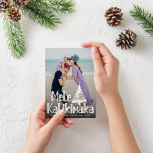Mele Kalikimaka Modern Photo Hawaiian Holiday Card