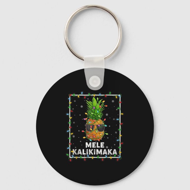 Mele Kalikimaka Ne Xmas Lights Hawaiian Christmas  Key Ring (Front)