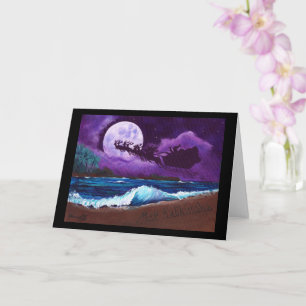 Mele Kalikimaka on a Hawaiian Beach Card