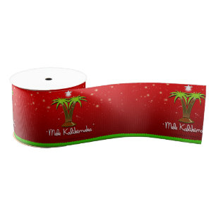 Mele Kalikimaka Palm Tree for Xmas Grosgrain Ribbon