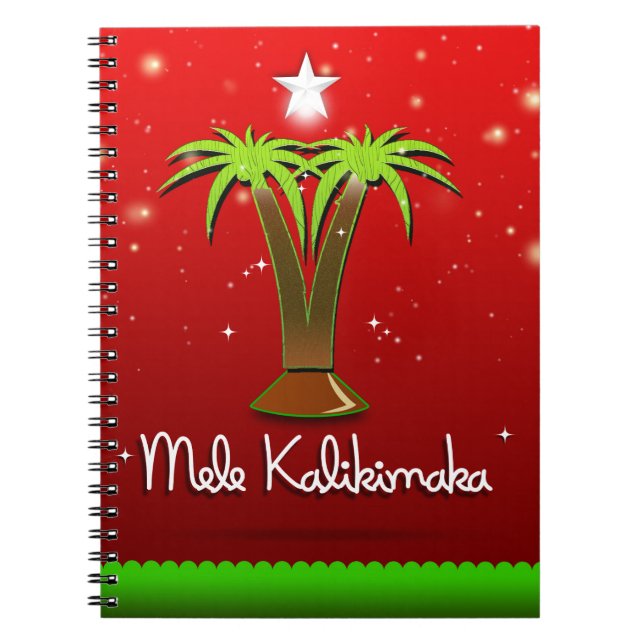 Mele Kalikimaka Palm Tree for Xmas Notebook (Front)