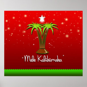 Mele Kalikimaka Palm Tree for Xmas Poster
