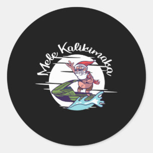 Mele Kalikimaka Papa Mele Jet Ski Christmas  Classic Round Sticker