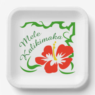 Mele Kalikimaka Paper Plate
