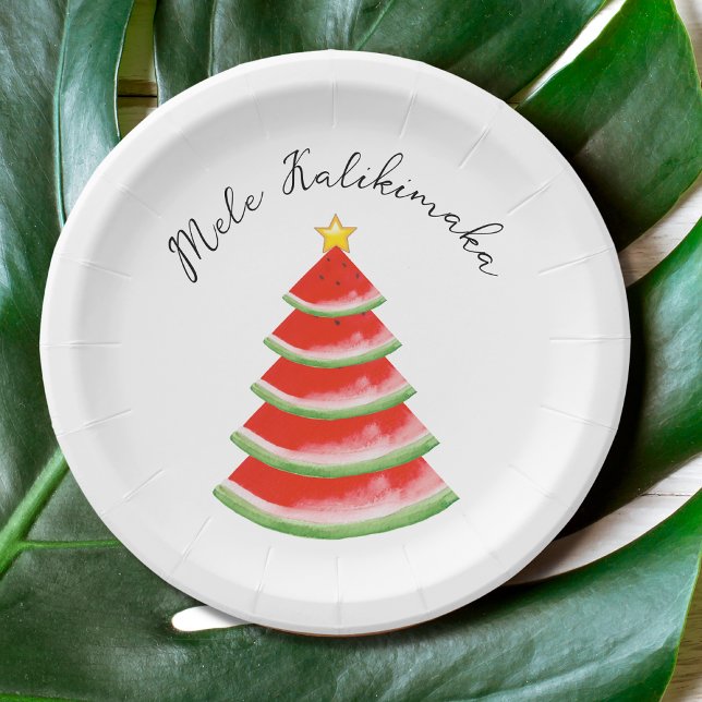 Mele Kalikimaka Party Paper Plate (Creator Uploaded)