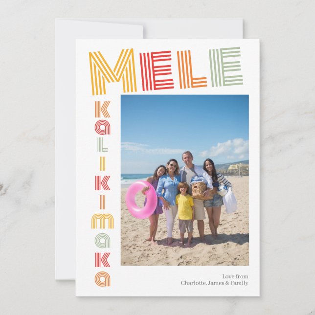 Mele Kalikimaka Personalised Christmas Holiday Card (Front)