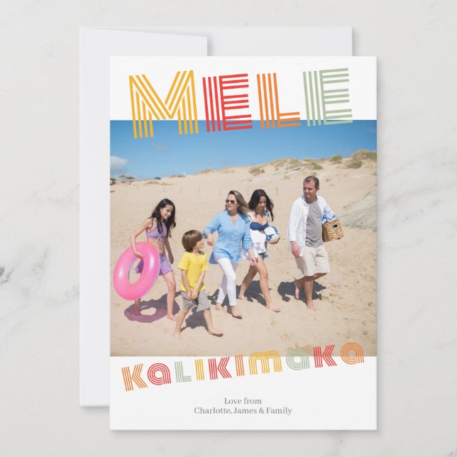 Mele Kalikimaka Personalised Christmas Holiday Card (Front)