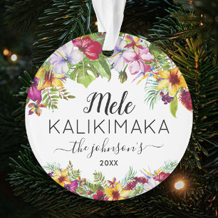 Mele Kalikimaka Personalised Family Ornament