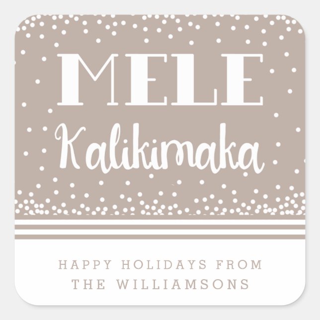 Mele Kalikimaka Personalised Holiday Stickers (Front)