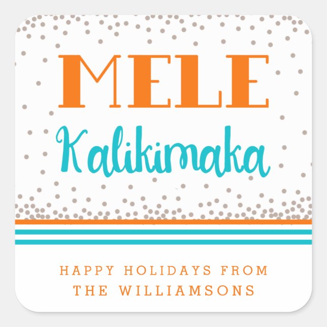 Mele Kalikimaka Personalised Holiday Stickers (Front)