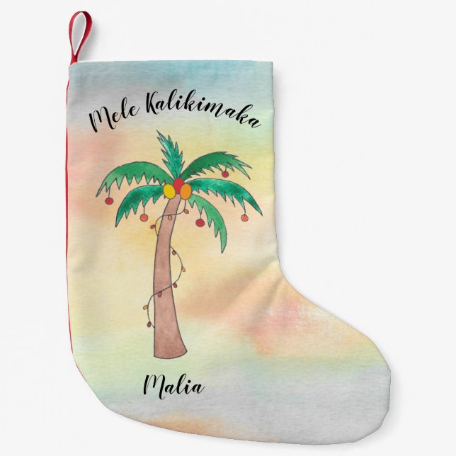 Mele Kalikimaka Personalized Small Christmas Stocking (Front)