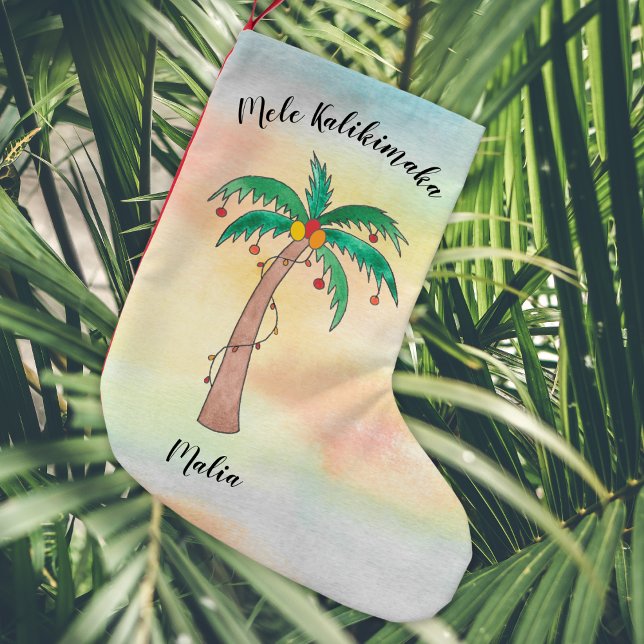 Mele Kalikimaka Personalized Small Christmas Stocking (Creator Uploaded)