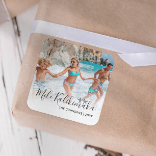 Mele Kalikimaka Photo Christmas Square Sticker