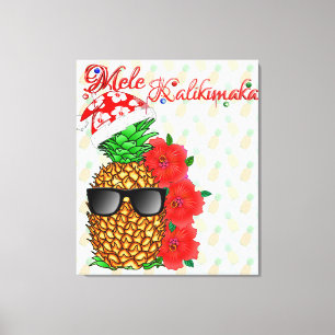 Mele Kalikimaka Pineapple Canvas Print