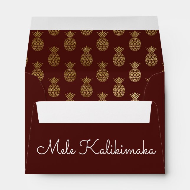 Mele Kalikimaka Pineapple Christmas Envelope (Back (Bottom))