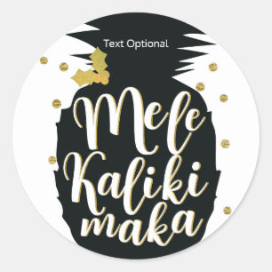 Mele Kalikimaka Pineapple Christmas Holiday Custom Classic Round Sticker