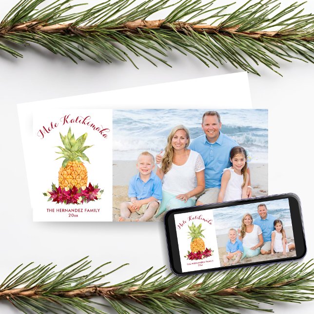 Mele Kalikimaka Pineapple Christmas Photo Holiday Card (Mele Kalikimaka Pineapple Christmas Photo Holiday Card)