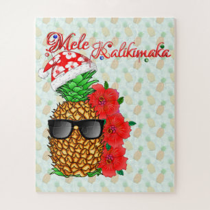 Mele Kalikimaka Pineapple Jigsaw Puzzle