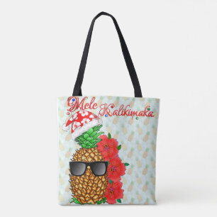 Mele Kalikimaka Pineapple Tote Bag