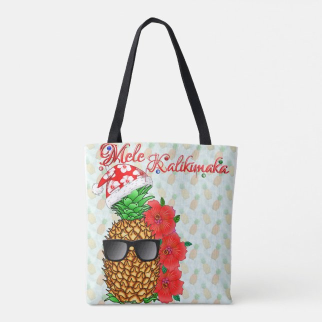 Mele Kalikimaka Pineapple Tote Bag (Back)