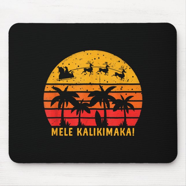 Mele Kalikimaka Retro Hawaiian Christmas Family Va Mouse Mat (Front)