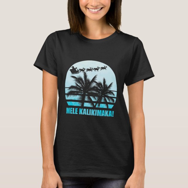 Mele Kalikimaka Retro Hawaiian Christmas Family Va T-Shirt (Front)