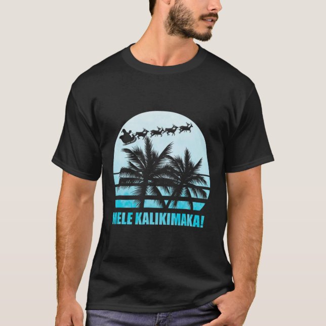 Mele Kalikimaka Retro Hawaiian Christmas Family Va T-Shirt (Front)