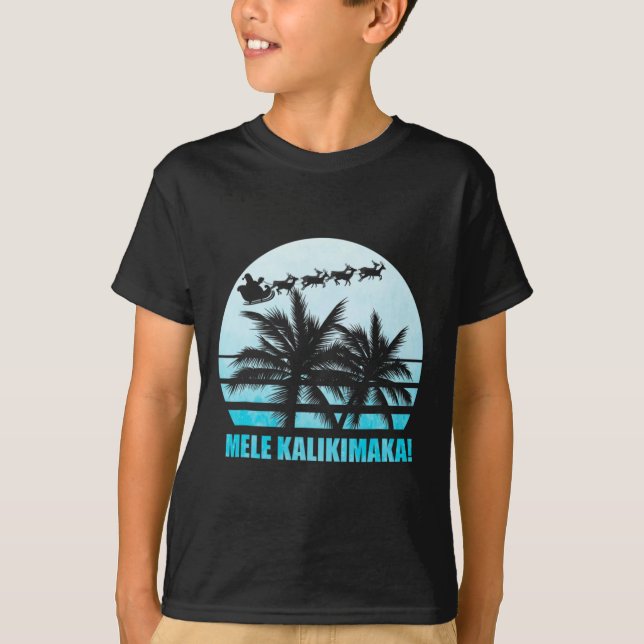 Mele Kalikimaka Retro Hawaiian Christmas Family Va T-Shirt (Front)