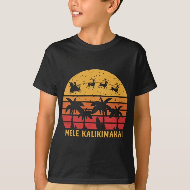 Mele Kalikimaka Retro Hawaiian Christmas Family Va T-Shirt (Front)
