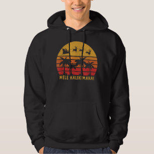 Mele Kalikimaka Retro Hawaiian Christmas Hawaii  Hoodie