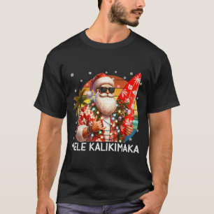 Mele Kalikimaka Retro Santa Rock On Pjs Christmas  T-Shirt