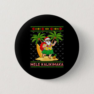 Mele Kalikimaka Retro Santa Shaka Hawaii Ugly Chri 6 Cm Round Badge