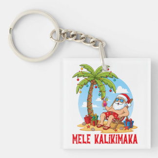 Mele Kalikimaka Santa Christmas Key Ring