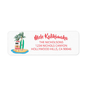 Mele Kalikimaka Santa Christmas Return Address