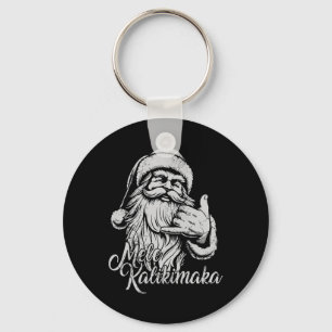 Mele Kalikimaka Santa Claus Hawaiian Christmas Haw Key Ring