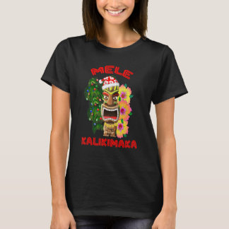 Mele Kalikimaka Santa Claus Tiki Christmas In Hawa T-Shirt