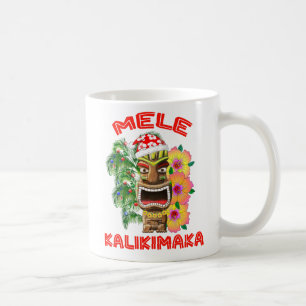 Mele Kalikimaka Santa Claus Tiki Coffee Mug