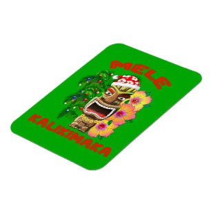 Mele Kalikimaka Santa Claus Tiki Magnet